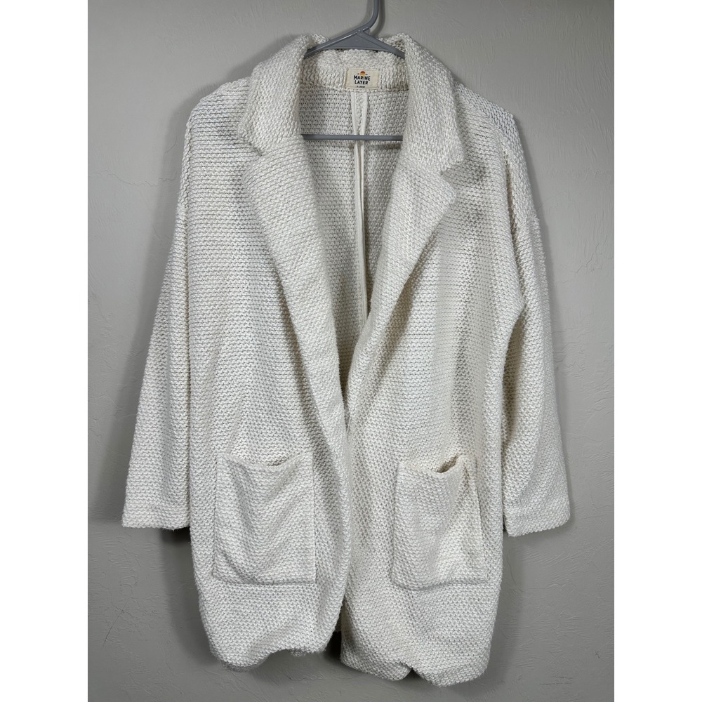 Marine Layer Cream Knit Open Front Cardigan‎ Sweater Jacket Women's X Large